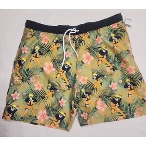 Naruto Men's XL Elastic Waist Swim Trunks